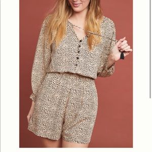 Anthropologie Leopard Romper